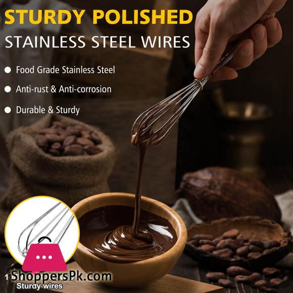 Elegant E7812 Ss Mini Whisk 5 Leeseph Wire Whisks 5In 7In 8In Stainless Steel Kitchen Mini Whisk Egg Beater For Cooking Blending Beating And Stirring