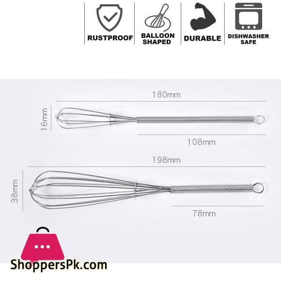 Elegant E7812 Ss Mini Whisk 8 Leeseph Wire Whisks 5In 7In 8In Stainless Steel Kitchen Mini Whisk Egg Beater For Cooking Blending Beating And Stirring