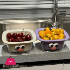 Fruit Drain Basket Removable Double Layer Fruit Vegetable Basin Draining Basket