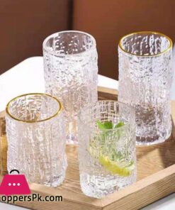 Ice Texture Gold Trimmed Crystal Drink Glass 300 &Amp; 400Ml 31 Ice Texture Gold Trimmed Crystal Drink Glass 300 &Amp; 400Ml - Image 2
