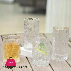 Ice Texture Gold Trimmed Crystal Drink Glass 300 &Amp; 400Ml