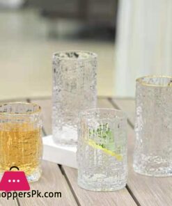 Ice Texture Gold Trimmed Crystal Drink Glass 300 &Amp; 400Ml 32 Ice Texture Gold Trimmed Crystal Drink Glass 300 &Amp; 400Ml - Image 3