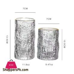 Ice Texture Gold Trimmed Crystal Drink Glass 300 &Amp; 400Ml