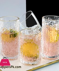 Ice Texture Gold Trimmed Crystal Drink Glass 300 &Amp; 400Ml 34 Ice Texture Gold Trimmed Crystal Drink Glass 300 &Amp; 400Ml - Image 5