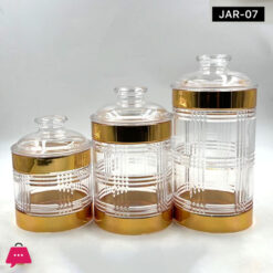 Acrylic 3 Pcs Airtight Jar Set Of 3