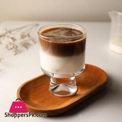 Japanese-Style High-Footed Snow Mountain Bottom Glass Coffee Cup Pack Of 6