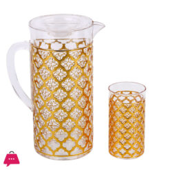 Luxury Pattern Water Pitcher Acrylic Drinking Jugs Water Set 