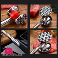 Meat Tenderizer Hammer Dual-Sided Mirror Polished Comfortable Grip Pounder Heavy Duty Pounder Tool For Steak Fish