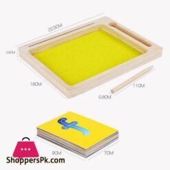 Pinshang Kids Wooden Sand Tray With Wood Pen Diy Sand Writing Painting Set Early Educational Toys Gifts For Boys Girls