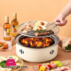Portable Barbecue Stove Round Stainless Steel Detachable Smokeless Charcoal Grill