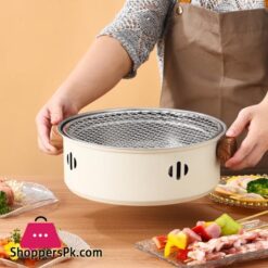 Portable Barbecue Stove Round Stainless Steel Detachable Smokeless Charcoal Grill