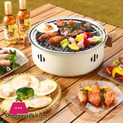 Portable Barbecue Stove Round Stainless Steel Detachable Smokeless Charcoal Grill