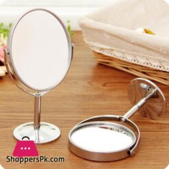 Rotating Desktop Beauty Oval Mirror Makeup Mirror Double Faced Round Glass Mirror