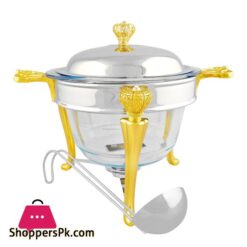 Onemore Round Soup Casserole Serving Glass Dish With Candle Standrack Buffet Food Warmer 4 Liter Kc610Sw