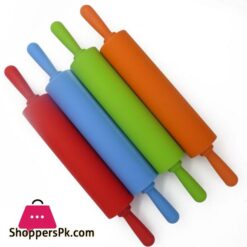 Silicone Dough Roller Middle Size Rolling Pin Colorful Pastry Tool 12Inch Long