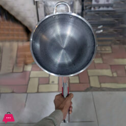 Stainless Steel Honeycomb Pattern Frying Pan