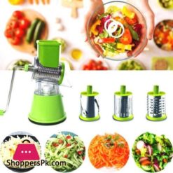 Tabletop Drum Grater Stainless Steel 3 In 1 Multi Functional Drum Rotary Vegetable Cutter Grater Slicer With High Speed Rotary Cylinder