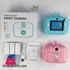Thermal Photo Video Print Camera Front Back Dual Thermal inkless HD Photo Video Cartoon Mini Kids Camera Boy Girl Birthday Gift
