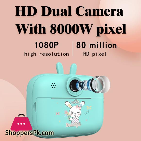 Thermal Photo Video Print Camera Front Back Dual Thermal Inkless Hd Photo Video Cartoon Mini Kids Camera Boy Girl Birthday Gift 6 Thermal Photo Video Print Camera Front Back Dual Thermal Inkless Hd Photo Video Cartoon Mini Kids Camera Boy Girl Birthday Gift - Image 4