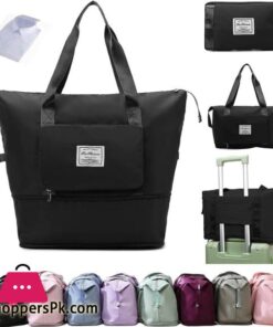 Large Capacity Folding Travel Bag Travel Lightweight Waterproof Carry on Luggage Bags with Fixed Strap Dry and Wet Separation Foldable Travel Duffel Bag for Weekender Overnight Sports Gym Bag