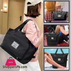 Large Capacity Folding Travel Bag Travel Lightweight Waterproof Carry On Luggage Bags With Fixed Strap Dry And Wet Separation Foldable Travel Duffel Bag For Weekender Overnight Sports Gym Bag