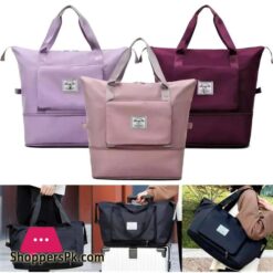 Large Capacity Folding Travel Bag Travel Lightweight Waterproof Carry On Luggage Bags With Fixed Strap Dry And Wet Separation Foldable Travel Duffel Bag For Weekender Overnight Sports Gym Bag