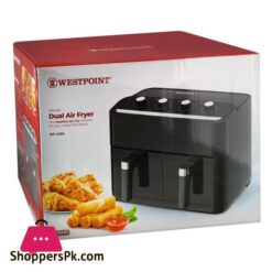 West Point Deluxe Double Basket Dual Air Fryer 2X1150W 2X45 Liter Wf 4258