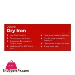 West Point Deluxe Dry Iron Non Stick 1200W Wf 2386