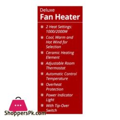 West Point Deluxe Fan Heater 2000W Wf 5145