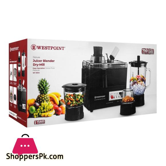 West Point Deluxe Juicer, Blender, Dry Mil, 750W, 220-240V, Wf-8824 6 West Point Deluxe Juicer Blender Dry Mil 750W 220 240V Wf 8824