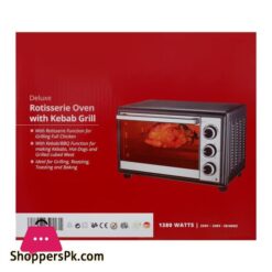 Westpoint Deluxe Rotisserie Oven With Kebab Grill Toaster 24Ltr Wf 2310 1380W
