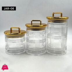 Acrylic 3 Pcs Airtight Jar Set Of 3