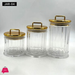 Acrylic 3 Pcs Airtight Jar Set Of 3