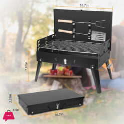 Adjustable Portable Charcoal Grill - Bbq Tools