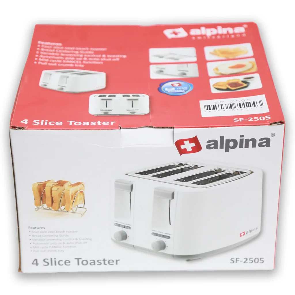 Alpina 4 Slice Cool Touch Toaster 1300 W Sf-2505