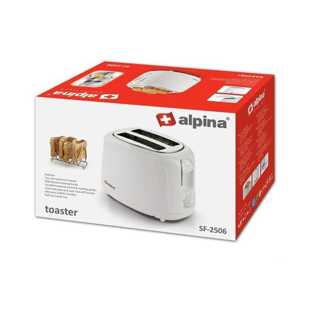 Alpina Cool Touch 2 Slice Toaster 800W Sf-2506