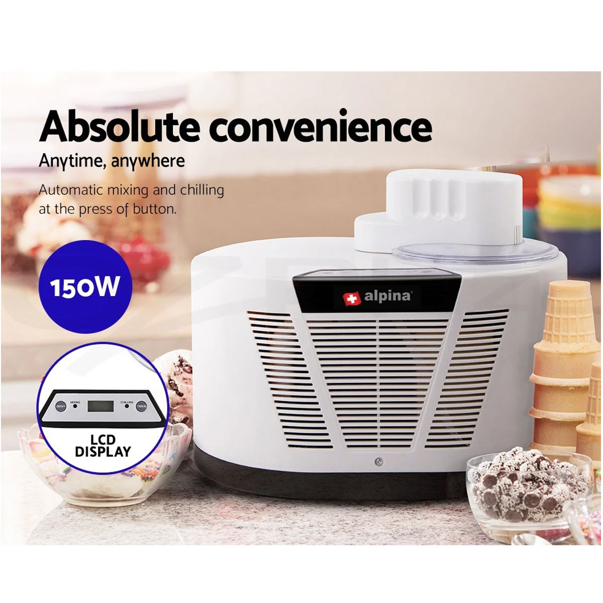 Alpina Sf-3010 Ice Cream Maker With Compressor 150W