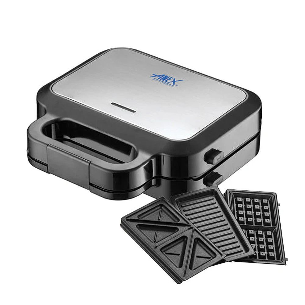 Anex Deluxe 3 In 1 Sandwich Maker 750W Ag-2139