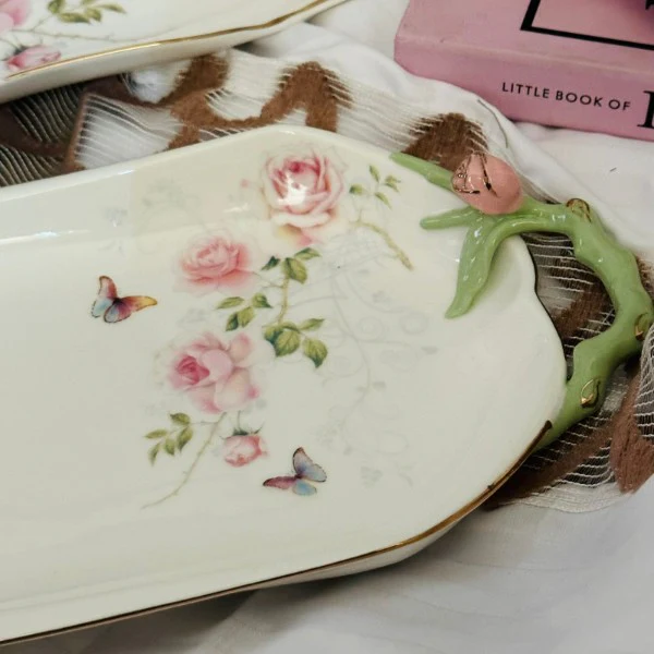 Angela Butterfly Rose Garden Tray With Handle 5 Angela Butterfly Rose Garden Tray With Handle