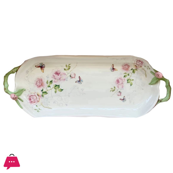 Angela Butterfly Rose Garden Tray With Handle 3 Angela Butterfly Rose Garden Tray With Handle
