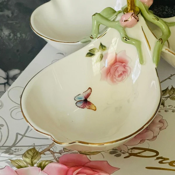 Angela Butterfly Rose Garden Tri-Bowl Serve