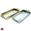 Angela Ceramic Rectangular Dish Deep  Golden / Silver