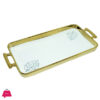 Angela Ceramic Rectangular Platter Large Golden/Silver