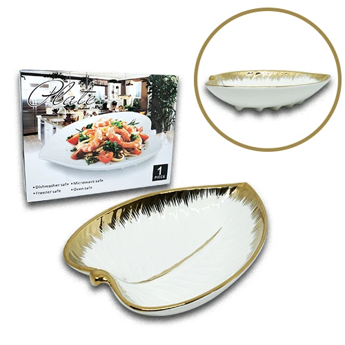 Angela Leaf Ceramic White Tray 4 Angela Leaf Ceramic White Tray