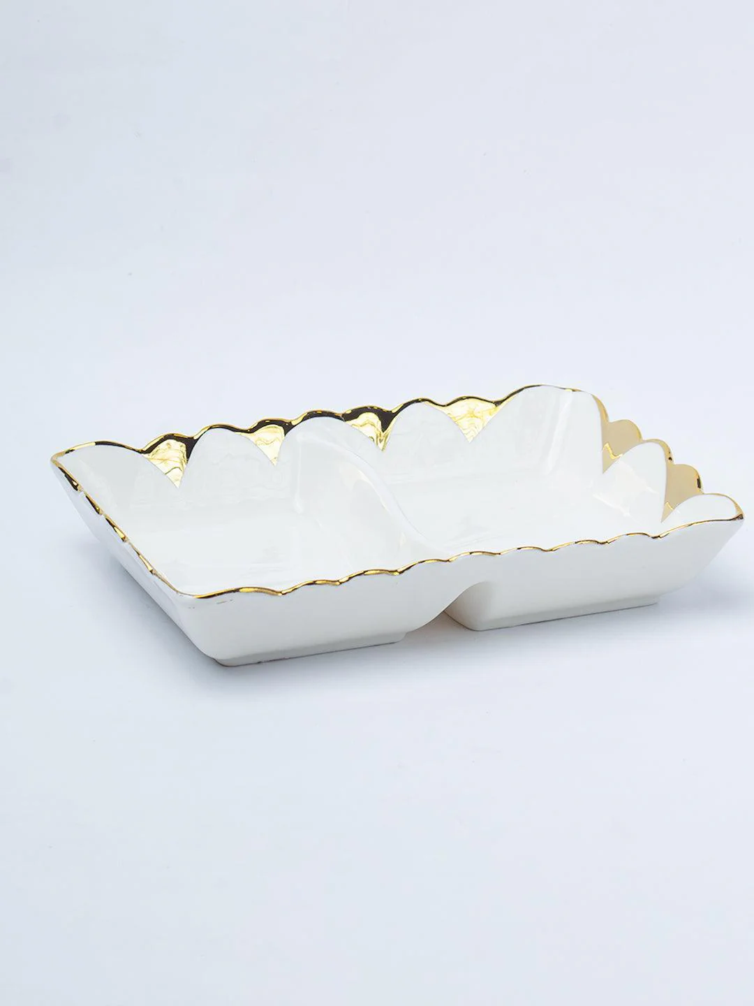 Angela Rectangular Floral Double Plate