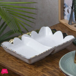 Angela Rectangular Floral Double Plate