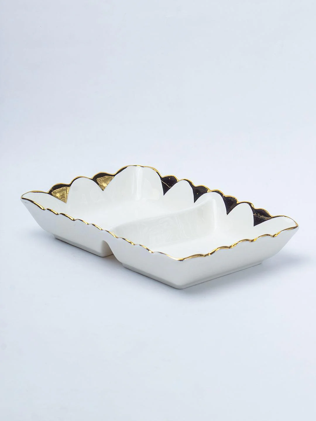 Angela Rectangular Floral Double Plate