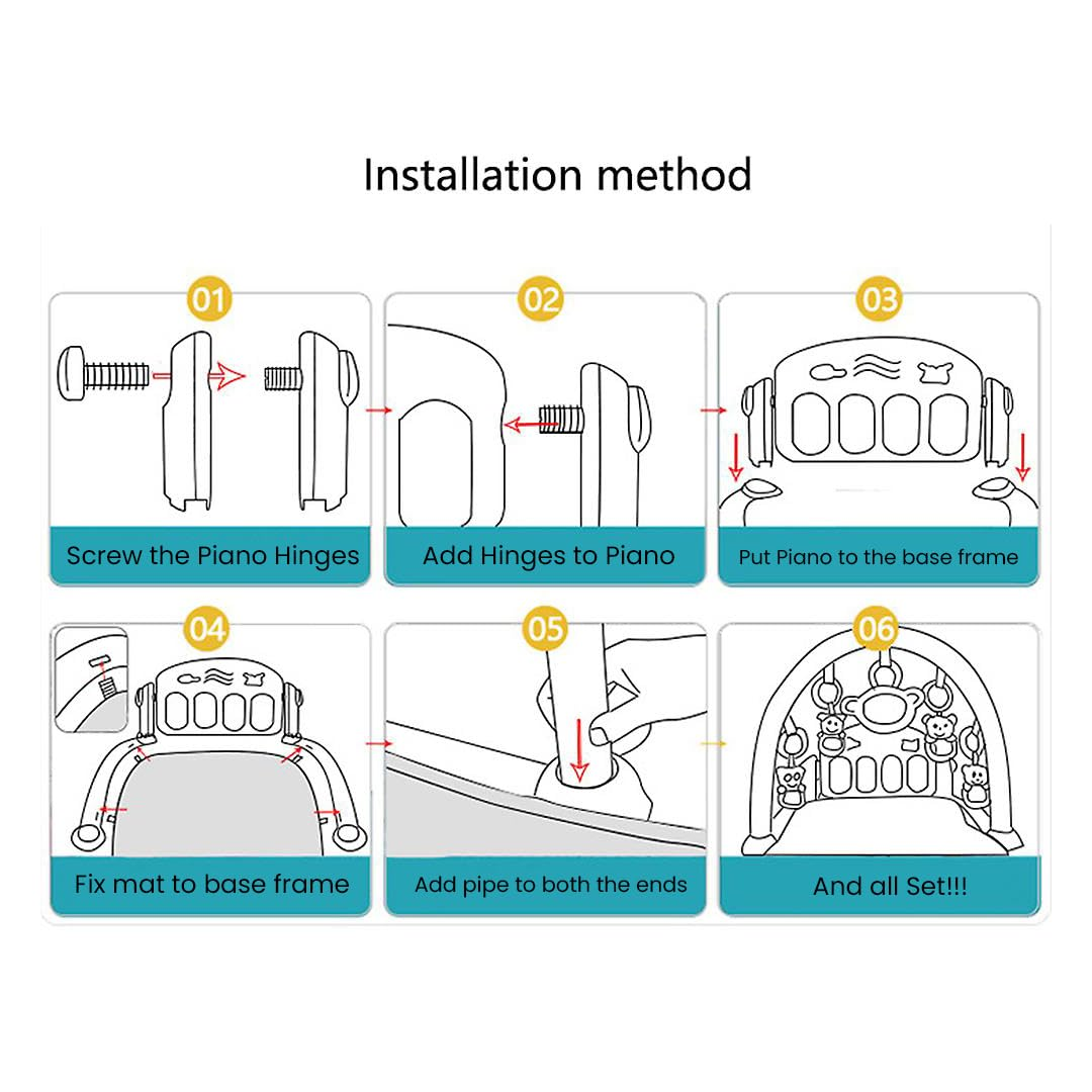 Baby Gym Puzzle Mat Educational Rack Baby Toys Music Play Mat With Piano