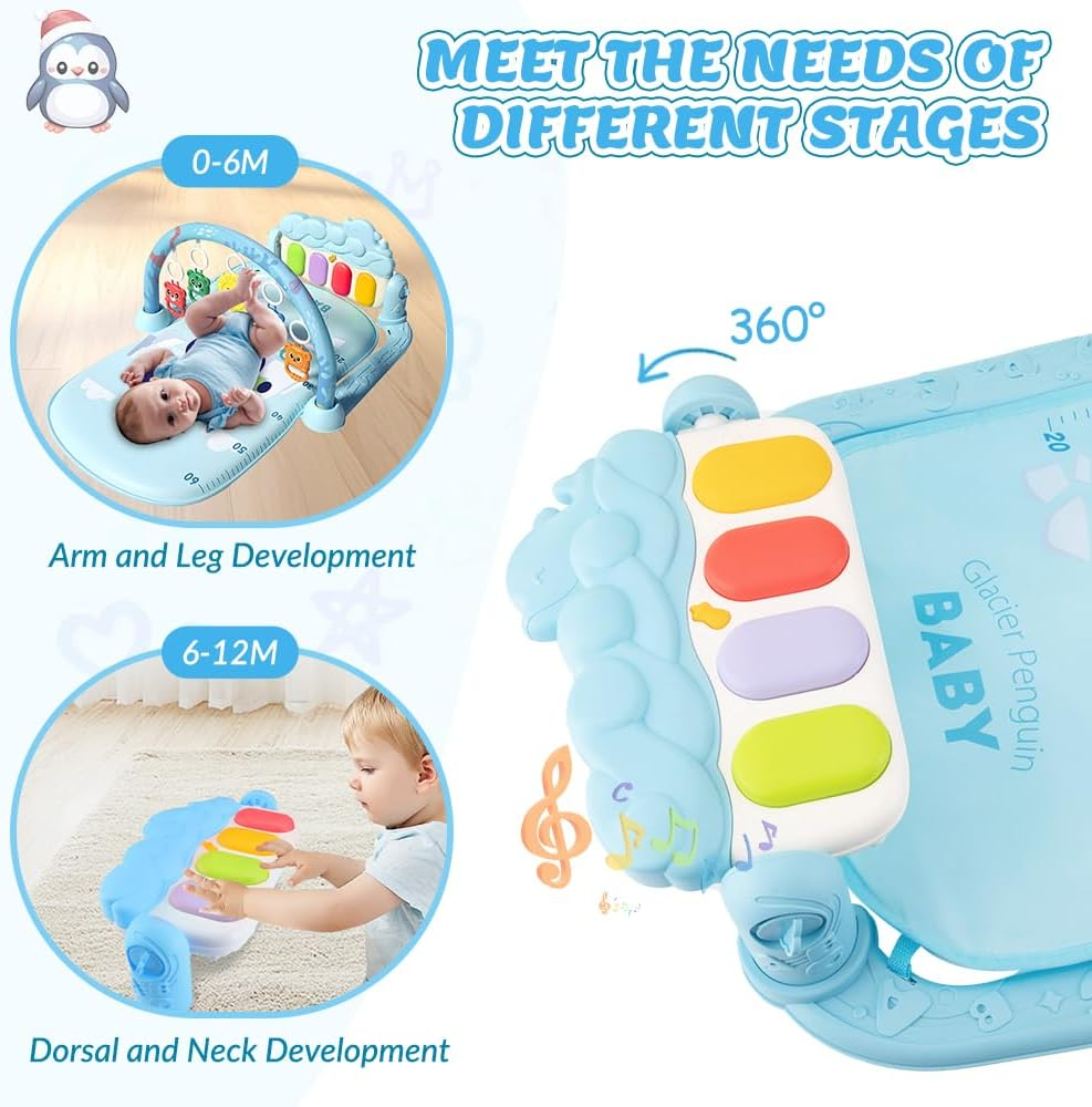 Baby Gym Puzzle Mat Educational Rack Baby Toys Music Play Mat With Piano