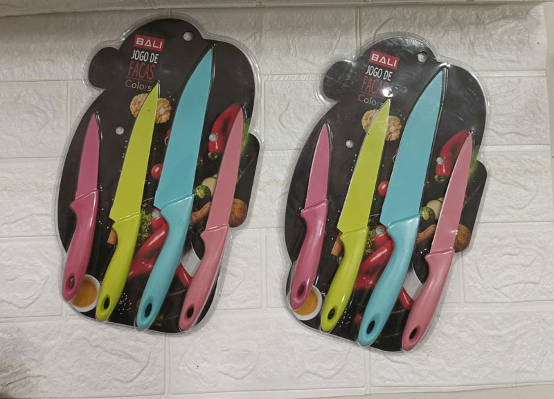 Bali Colorful Stainless Steel Knife Set For Kitchen Barbecue Vegetables 4 Bali Colorful Stainless Steel Knife Set For Kitchen Barbecue Vegetables